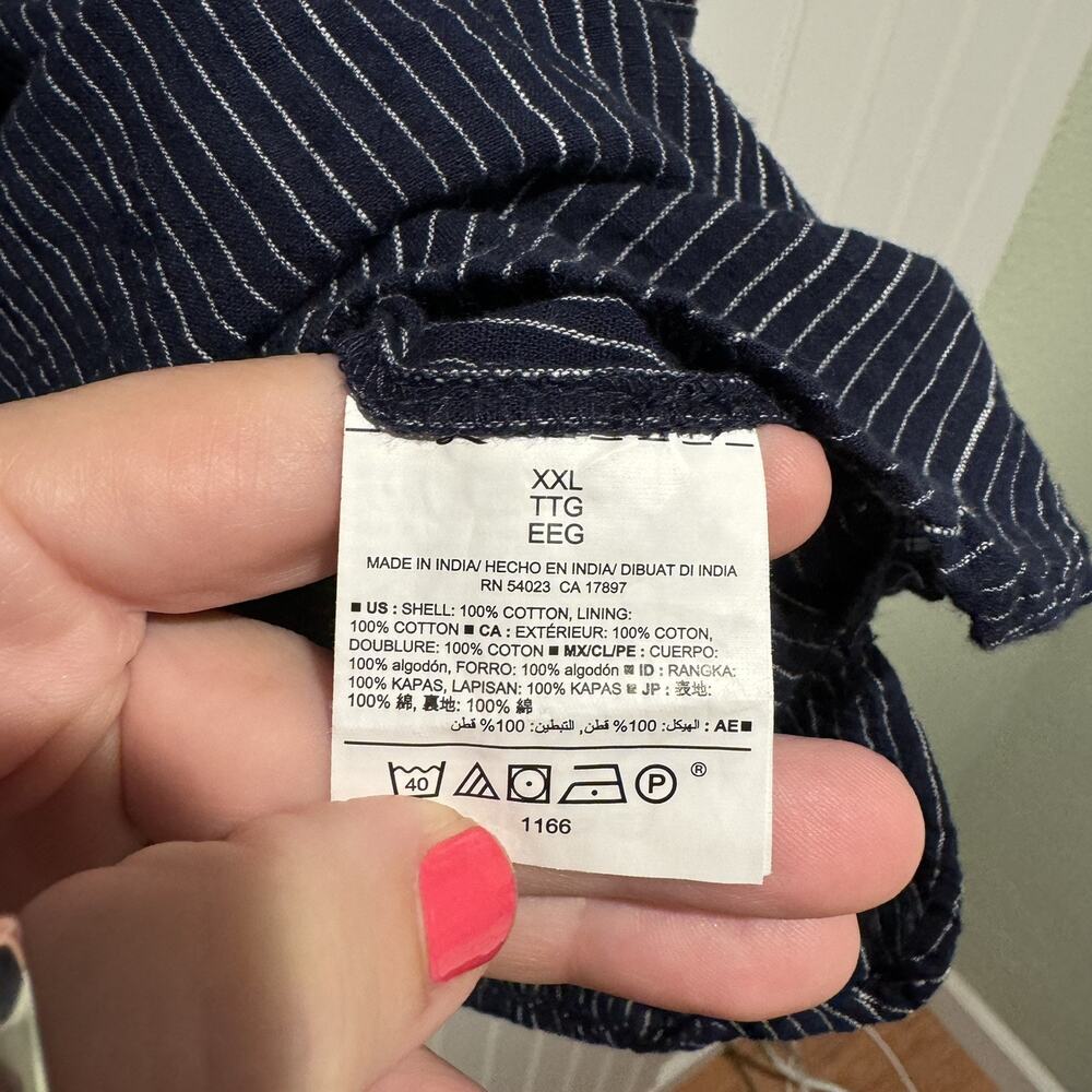 Old Navy Striped Popover Shirt Dress Navy Blue Size XXL - Picture 5 of 6